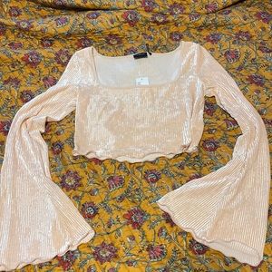 pink bell sleeve top from UO
